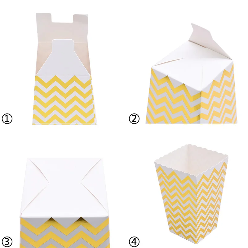 Коробка для попкорна из розового золота 12 шт. коробка вечеринки в честь Дня