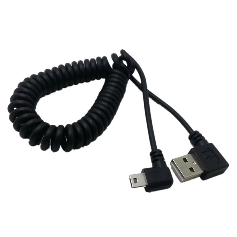 Кабель Mini usb 5-контактный штекер 90 градусов прямой угол к 2 0 Штекер пружинный