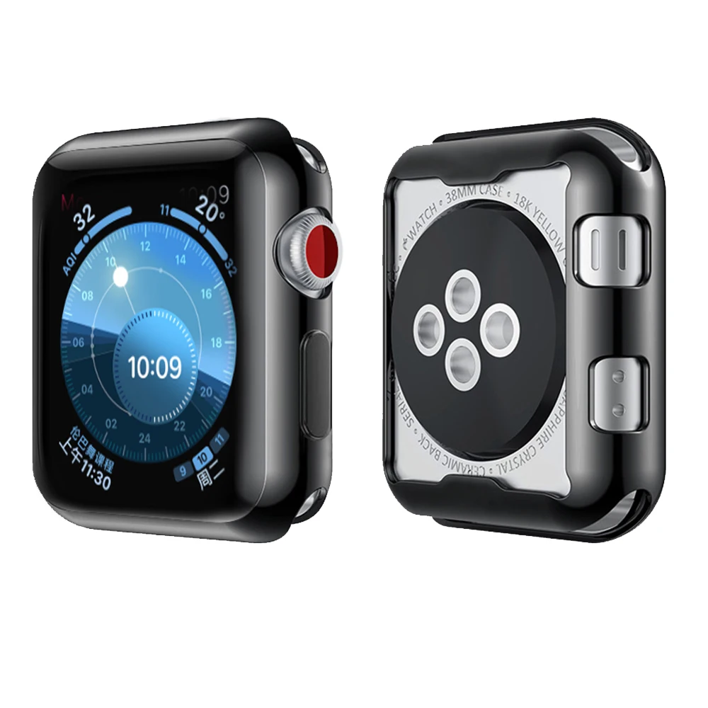 360 Тонкий чехол для часов Apple Watch 5 4 3 2 1 42 мм 38 мягкая прозрачная защитная пленка из