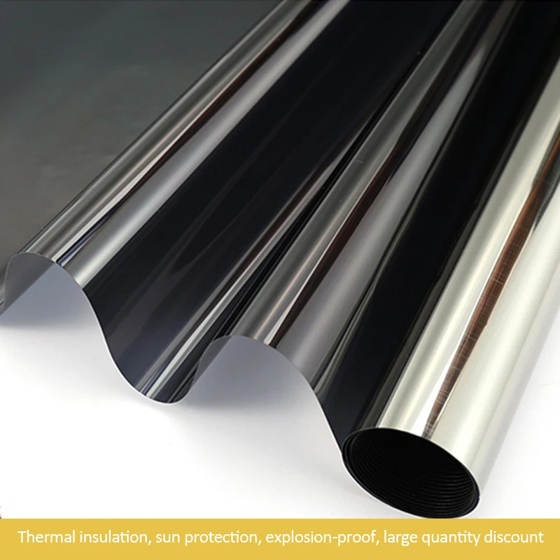 One Way Mirror Window Film Vinyl Self-adhesive Reflective Solar film Privacy Tint for Home Blue Sliver Glass Stickers | Дом и сад