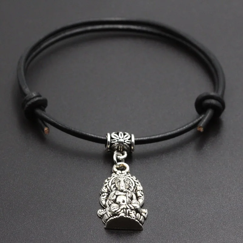 Модные подвески в виде собачьей лапы браслет на веревке с красной нитью Черный