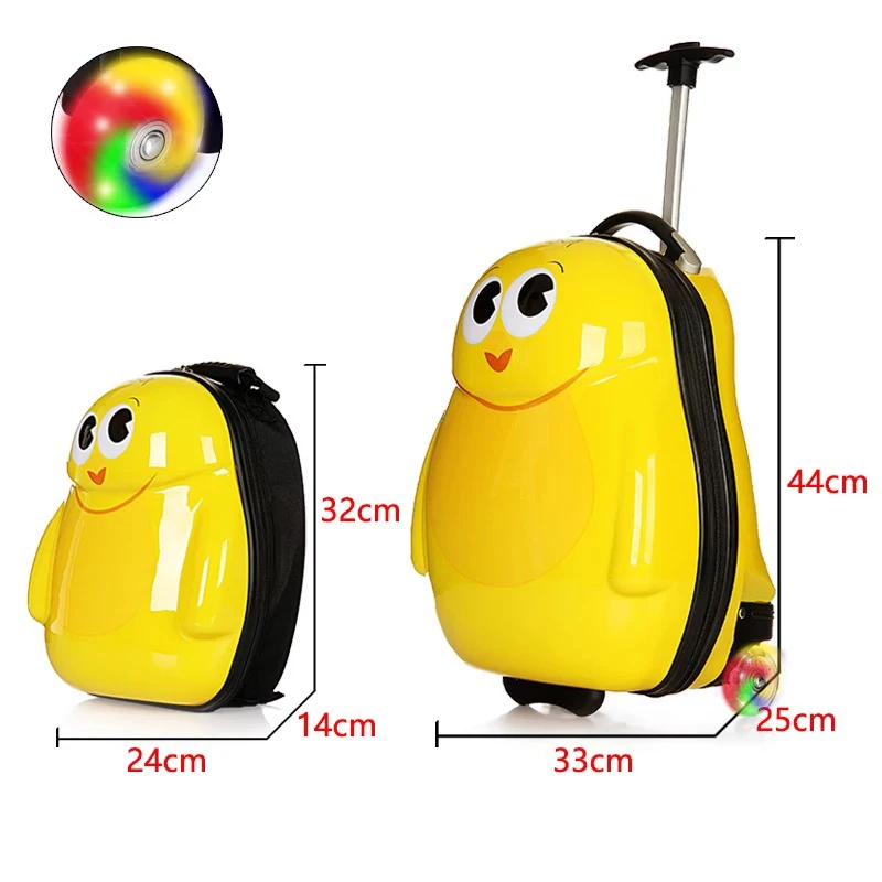 Новый Детский чемодан на колесиках с мультипликационным принтом для мальчиков