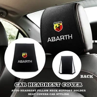 car styling headrest cover auto head neck rest pillow case accessories for abarth 500 595 1100 stilo ducato palio punto 124 125