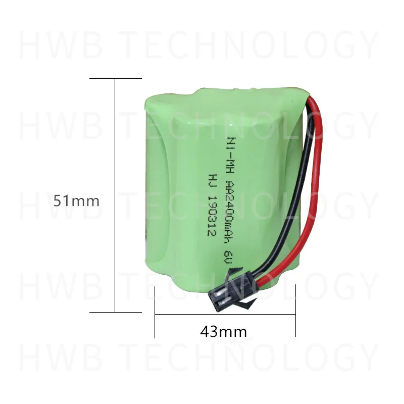 Аккумулятор 6v 2400mah ni mh bateria nimh аккумулятор Размер aa перезаряжаемый для освещения rc