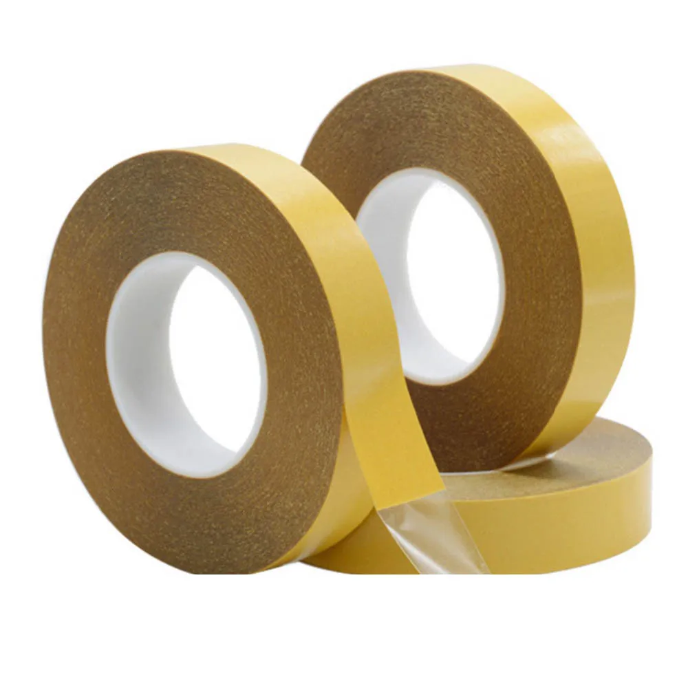 

50M Double Side Tape PET Acrylic Adhesive No Trace Yellow Film Clear Strong Transparent Packing Paper Craft Handmade Card