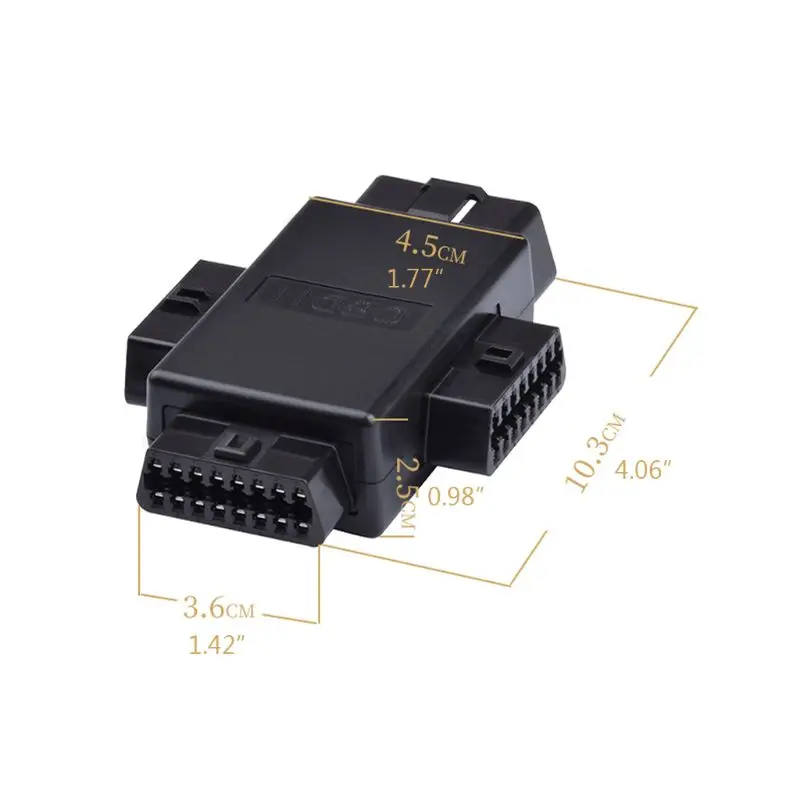 

16 Pin OBD2 Car Connector Plug 1 Male To 3 Female Multi-function Diagnostic Cables Tool