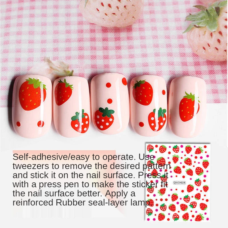 

Nail Art Jewelry Stickers Waterproof Lastingcute Cartoon Decals Avocado Stickers Nails Accessories Glitter Sequins