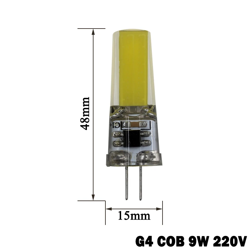 G4 G9 светодиодный светильник ac12в 220 В COB SMD 6 Вт 9 360 Угол луча люстра s Заменить