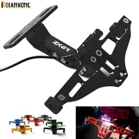 motorcycle adjustable bracket licence plate holder frame number plate for kawasaki zx6r zx 6r 2000 2001 2002 2003 2005 2006 2007