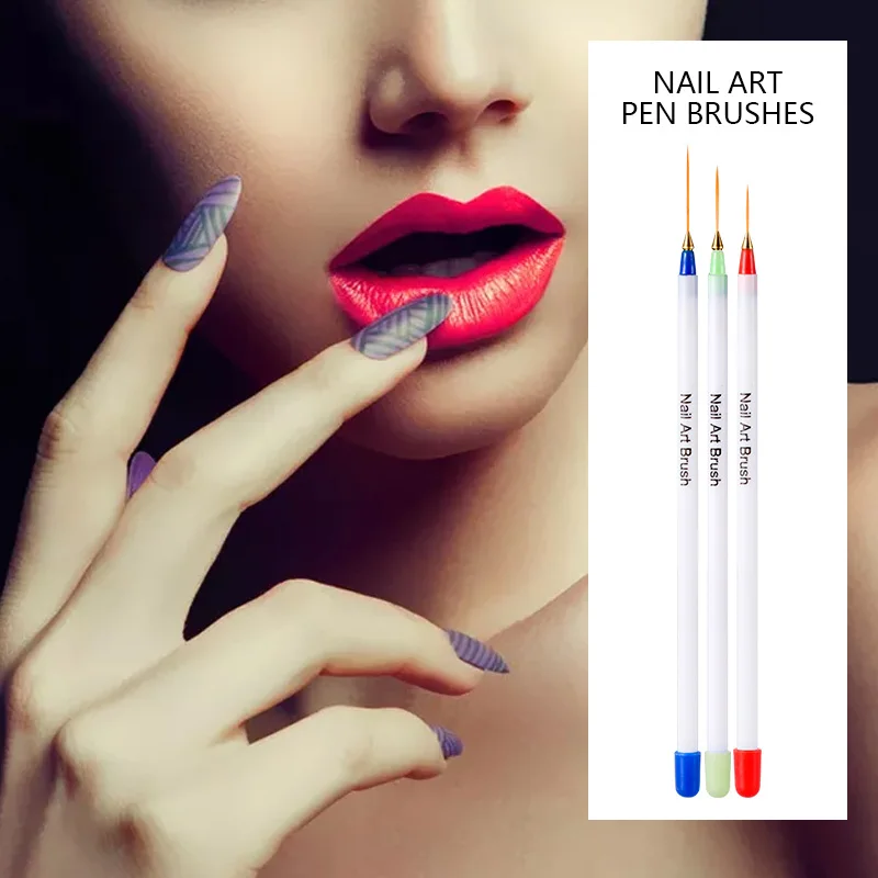 Modelones 3 шт./компл. белый Цвет Пластик ногтей кисть для маникюрный набор ногти