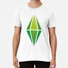 Футболка с зелеными бриллиантами, алмазная зеленая иллюстрационная векторная форма с кристаллами в форме плюмабоба Sims Fanart