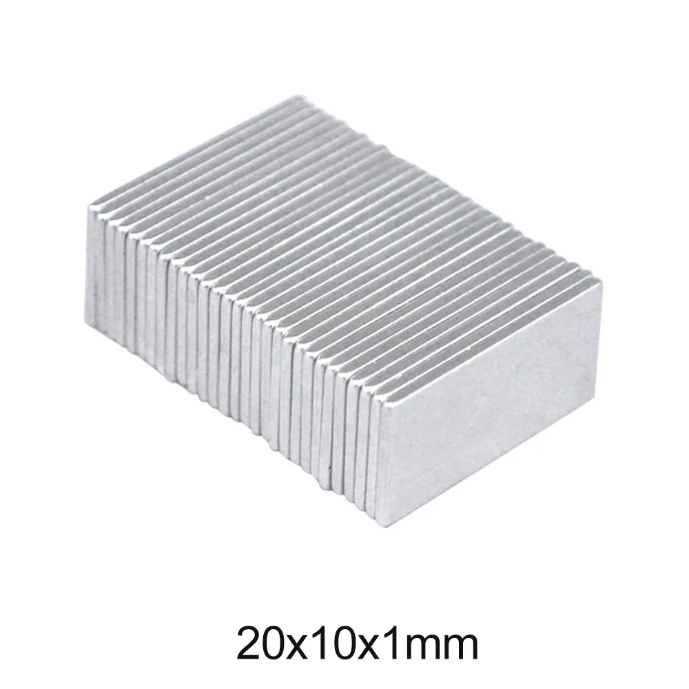 

20~300PCS 20x10x1 mm Square Strong Neodymium Magnet N35 Block Permanent Magnets 20x10x1mm Powerful Magnetic Magnets 20*10*1