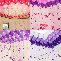 100pcs laser sequin balloons double love balloon pendant ribbon romantic wedding room birthday party scenes decoration props