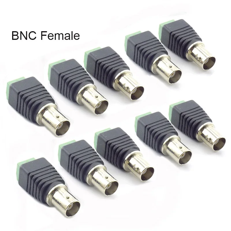 Gakaki 10 шт. Коаксиальный Cat5 к BNC Женский разъемы видео Переходник BNC штекер UTP Видео балун разъем для камеры видеонаблюдения
