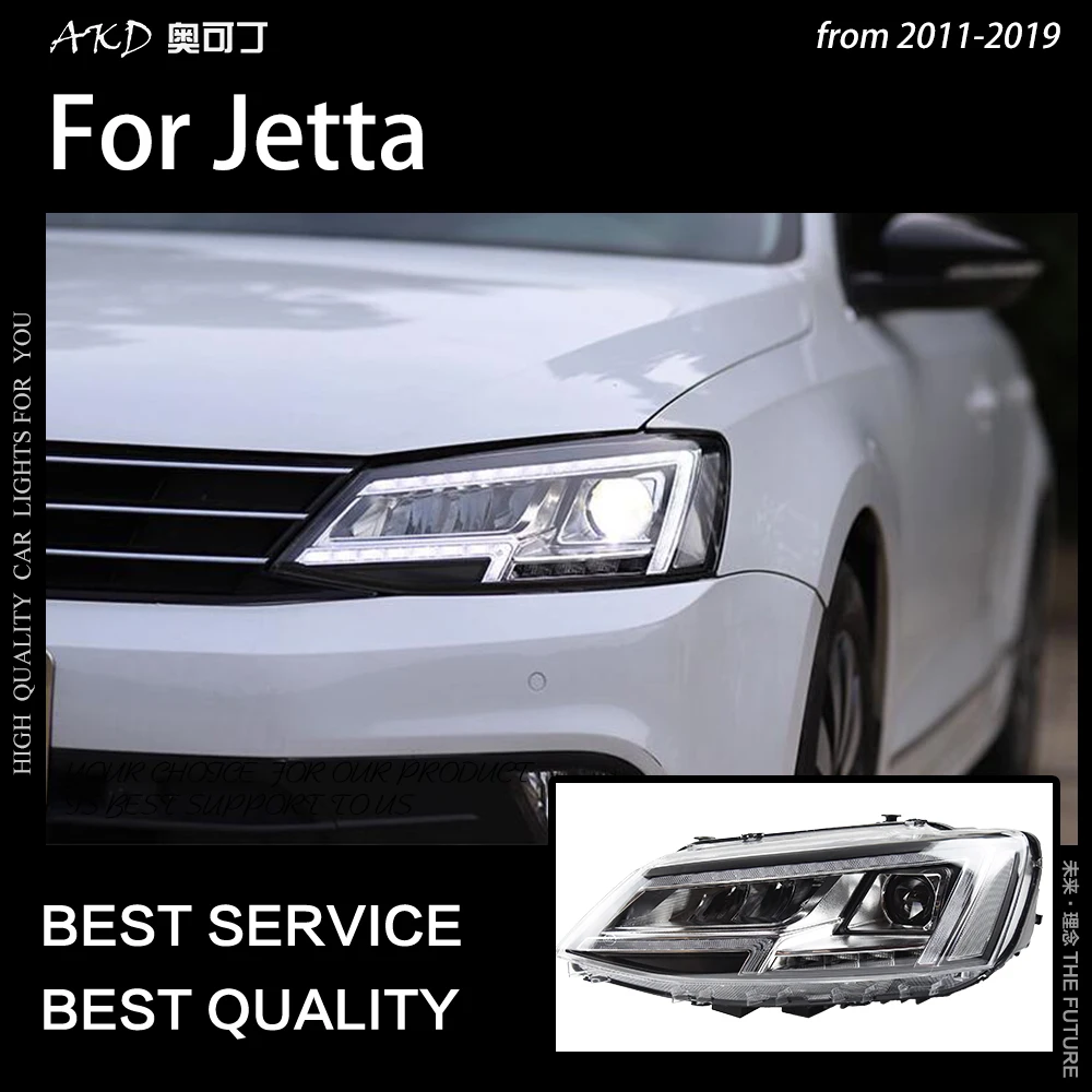 AKD автостайлинг фары для VW Jetta Mk6 2014 2015 светодиодный ные динамический сигнал DRL Hid