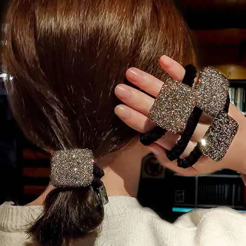 Простая веревка для волос Flash Drill темпераментная полная сетчатая красная Ins как