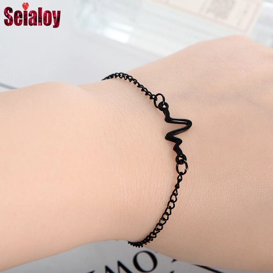 Оригинальный браслет для женщин с подвеской в виде ЭКГ сердечного ритма |