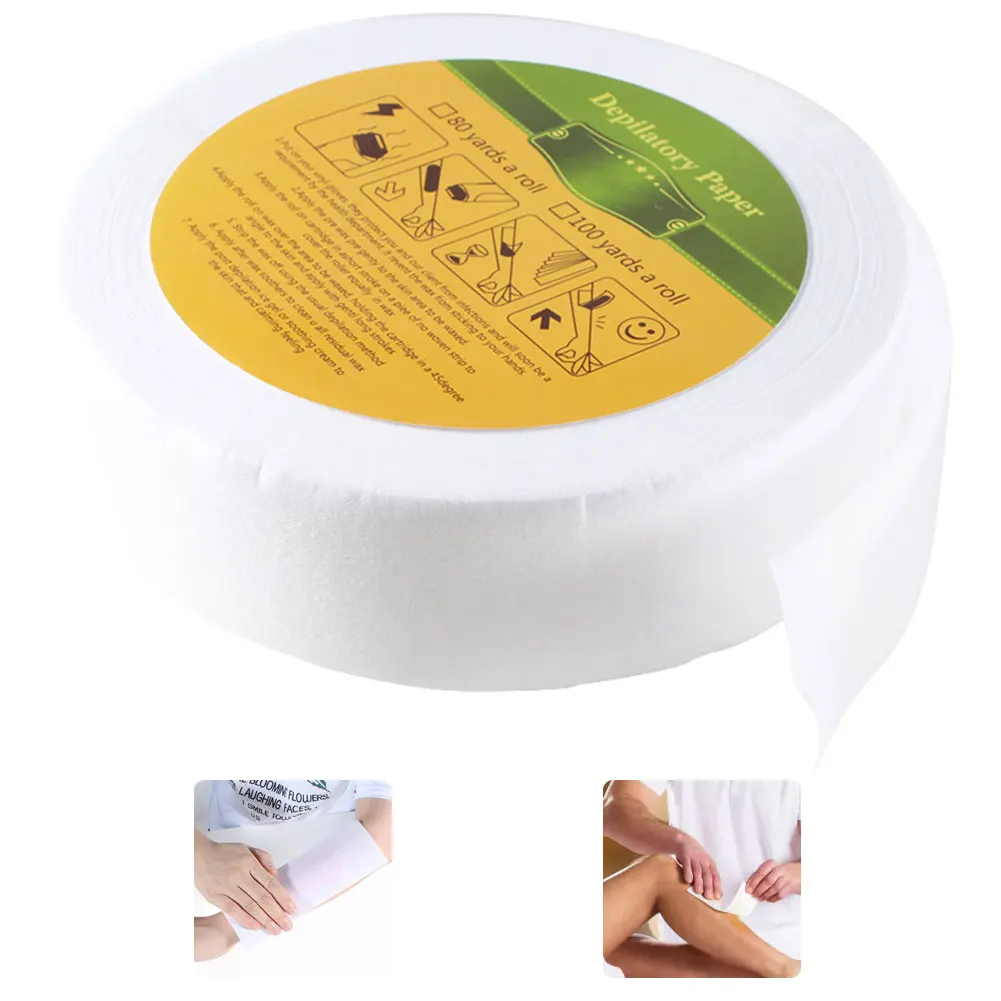 

Epilator Paper Strip Hair Remove Wax Paper Non Woven Disposable Body Facial Epilating Wax Strip Roll White Epilator Wax Paper