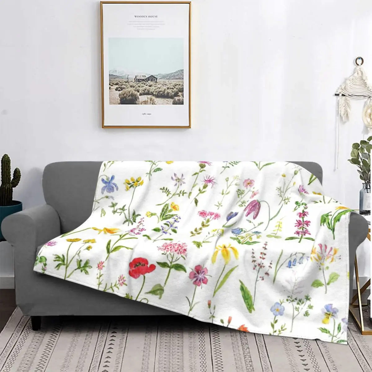 

Botanical Colorful Countryside Blanket Bedspread Bed Plaid Blankets Bedspreads Hooded Blanket Receiving Blankets