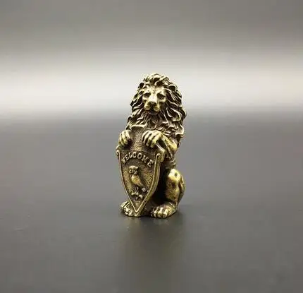 Сборные китайские латунные Резные статуи животных благословение Сова Лев