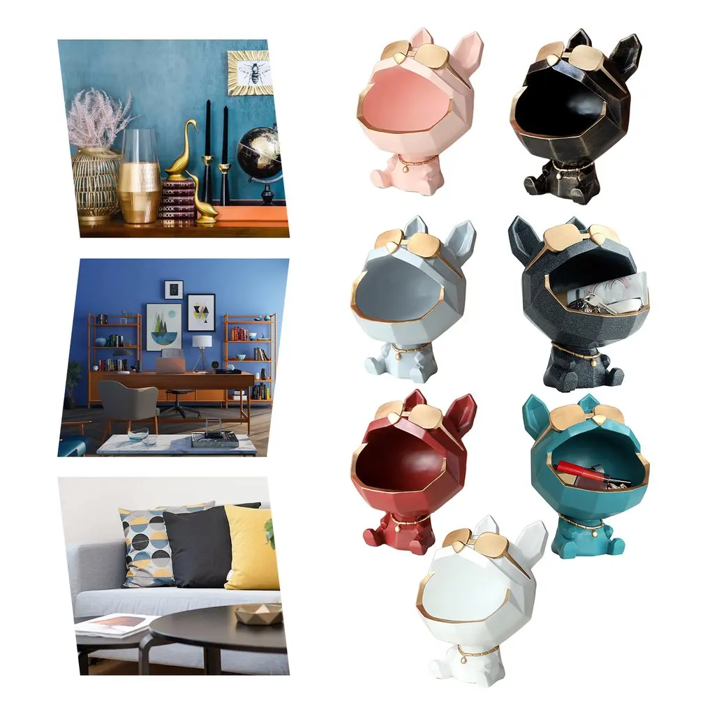

Dog Big Mouth Home Decor Large Capacity Handicraft Storage Box dog shape Light Luxury Porch Key TV Cabinet Remote Control