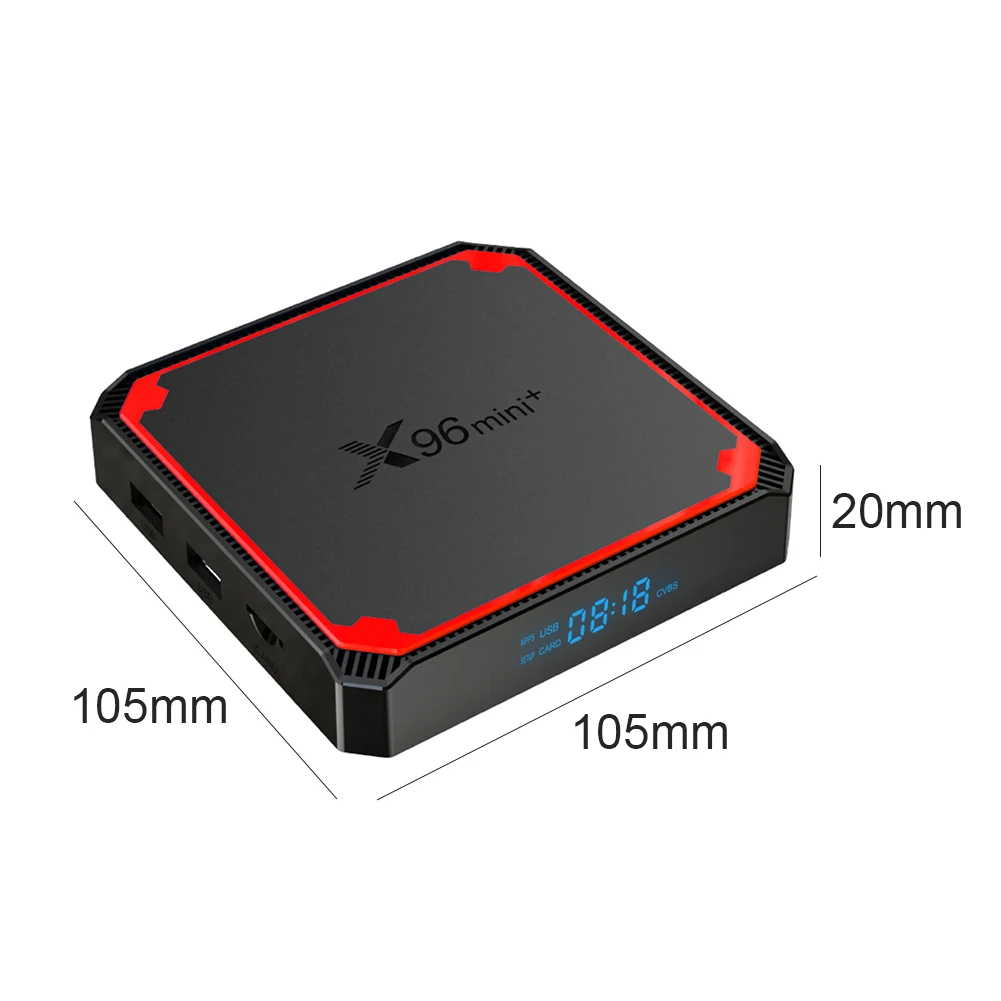 

X96mini+ Android 9.0 WiFi Set Top Box 1GB+8GB Quad-Core 2.4GHz Smart Media Player