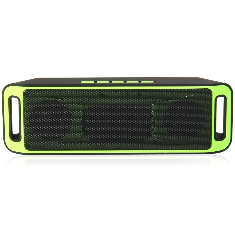 Green Беспроводной портативный Bluetooth стерео динамик Поддержка громкой связи FM радио TF карты USB AUX игры для мобильных телефонов - Цвет: Green