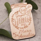 Календарь Mason Jar сохранить дату с бумагой и конвертом сохранить дату свадьбу сохранить дату магнит дерево сохранить дату деревенский