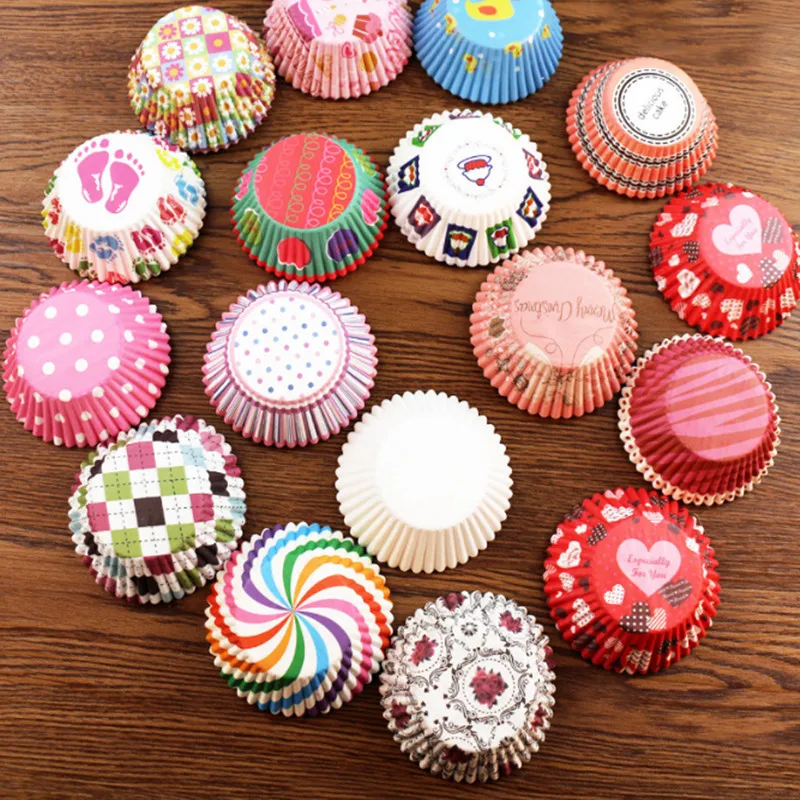 100 шт Красочные Бумага торт форма для порционного кекса выпечки кексов коробка