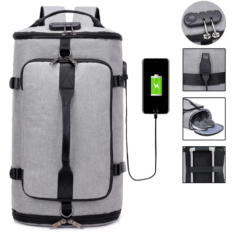 USB Anti-theft Gym backpack Bags Fitness Running Gymtas Bag for Men Training Sports Travel Sac De Sport Outdoor Sport Bagpack