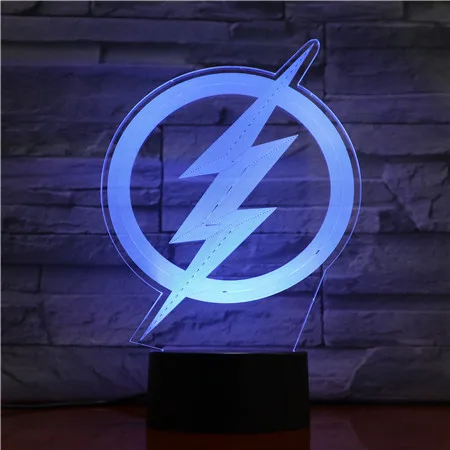 Флэш логотип Dc Justice League Usb 3d светодиодный Ночной светильник с мультяшным
