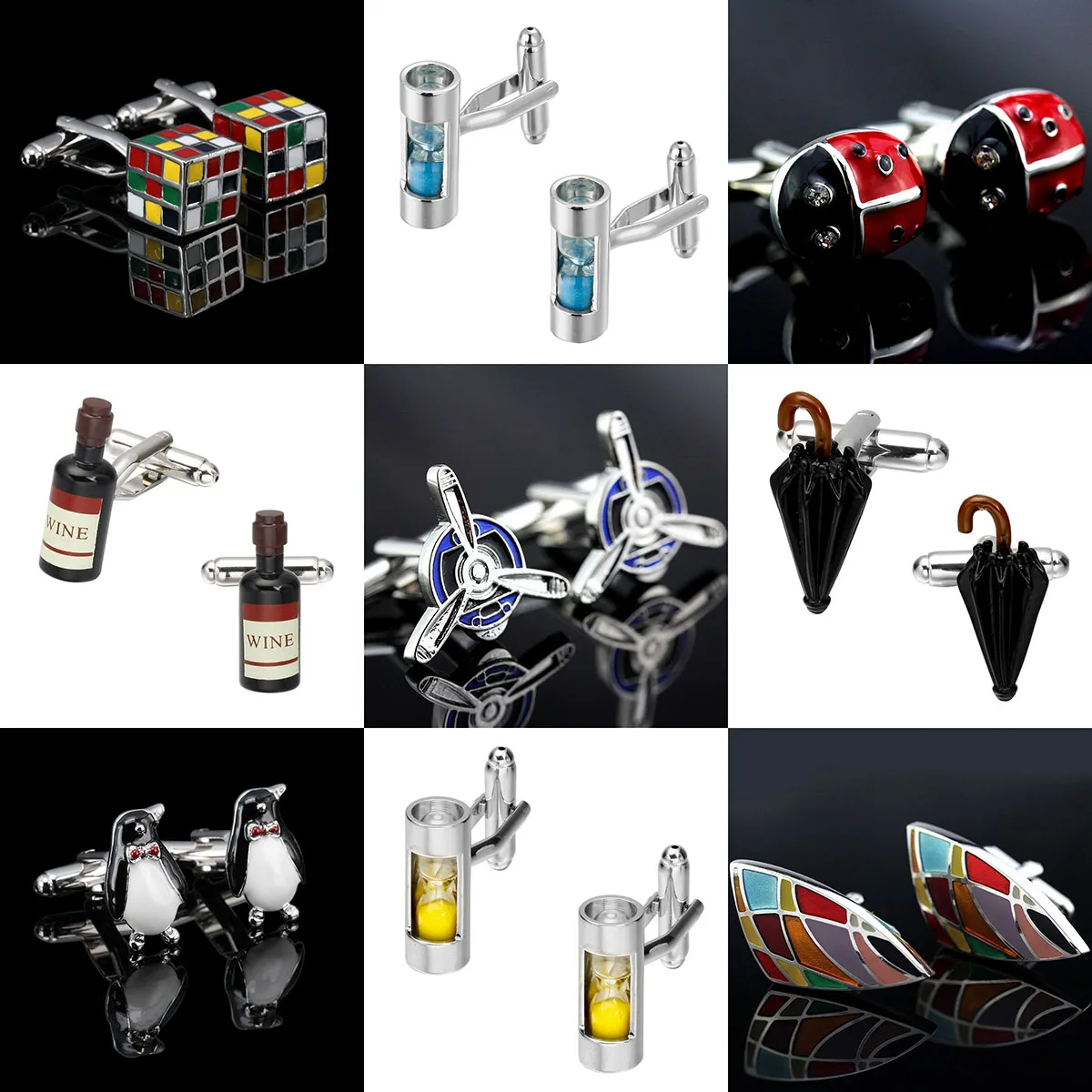 Мужские Винтажные запонки и смокинг для рубашек мужские песочные часы в форме