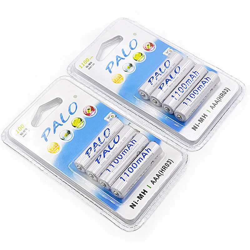 Palo 1100mAh 1,2 v AAA аккумуляторная батарея для Светодиодный светильник для размещения игрушек батарея и камера MP3 Mp4 микрофон - Цвет: 8Pcs AAA