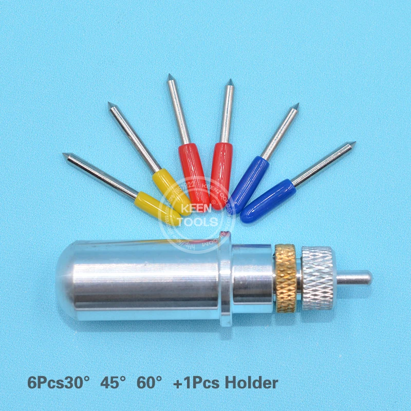 30D-45D-60D-holder 1 шт. большой держатель лезвия Roland+ 6 шт. 30 45 60 градусов большой режущий плоттер Roland лезвия виниловый резак серии AAAAA - Длина режущей кромки: 30D-45D-60D-holder