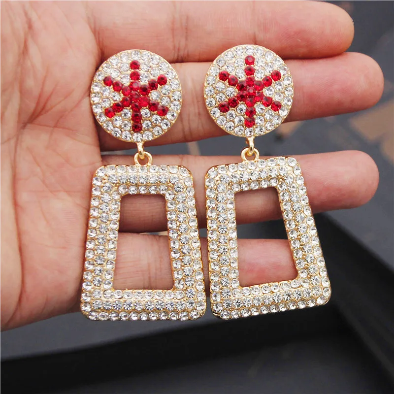 Стразы большие серьги для женщин Роскошные Яркие модные ювелирные изделия