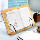 Бамбуковые книжные наконечники, регулируемая Портативная подставка для чтения, книжная полка, держатель для чтения книг, подставка для планшета и ПК, подставка для музыки, полка для документов