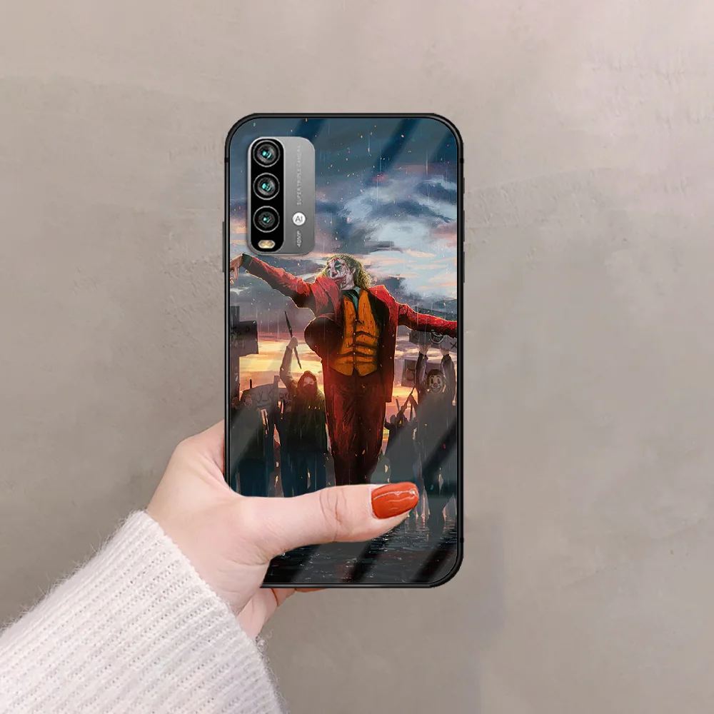 

Jokers Movie Phone Tempered Glass Case Cover For Xiaomi Redmi Note 7 8 9 10 A C T K40 Pro Fashion Cover Black