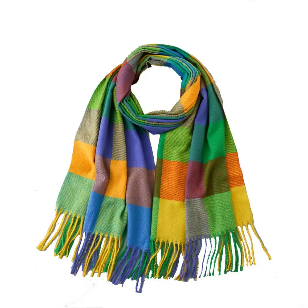 

Female Autumn Winter Korean All-Match Cashmere Protect Cervical Spine Shawl Dual-Use Outer Student Knitted Keep Warm Scarf