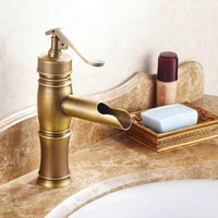 new water pump look style vintage retro antique brass bathroom sink basin mixer tap faucet one hole single handle mnf045