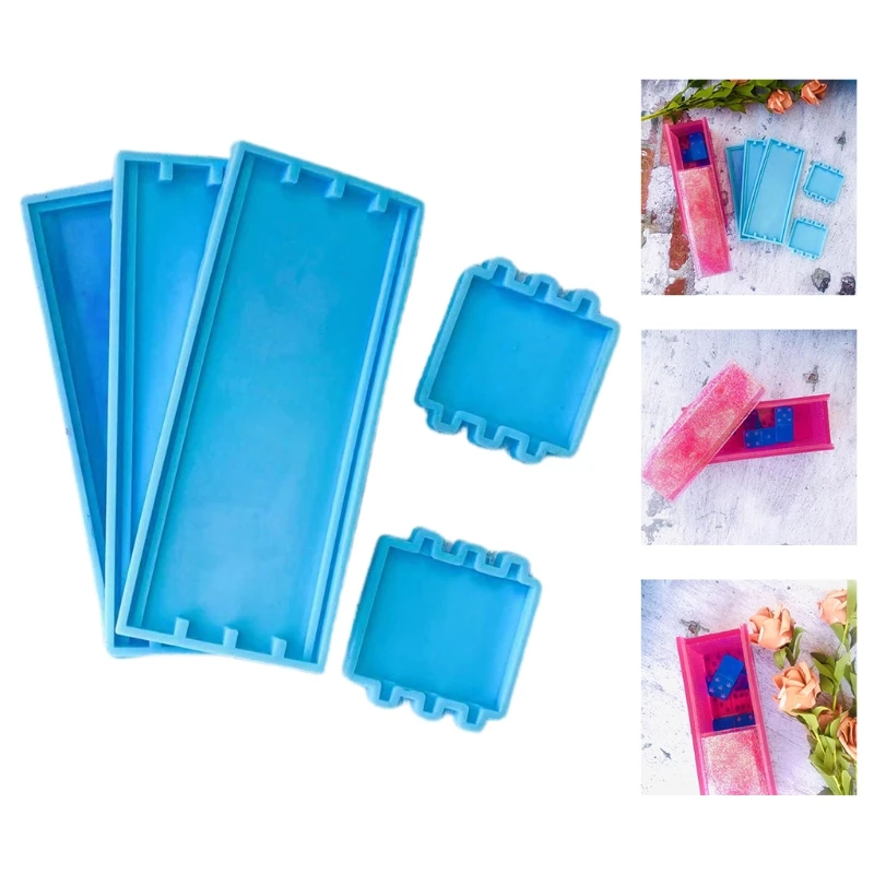 

1 Set DIY Crafts Domino Storage Box Epoxy Resin Mold Container Silicone Mould R2LE
