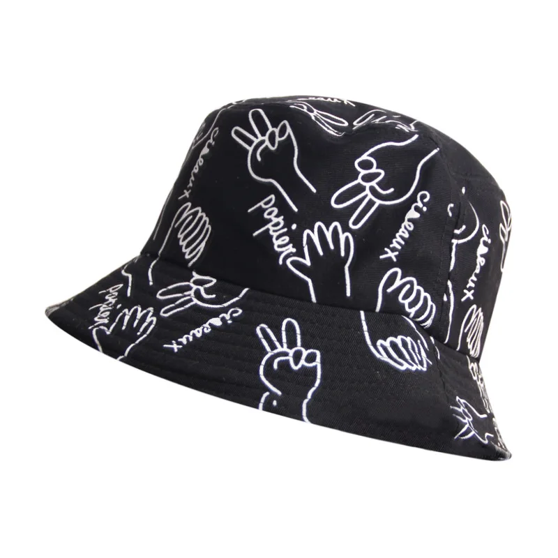 

European And American Graffiti Striped Fisherman's Hat, Women's Art RETRO Basin Hat, Men's Outdoor Sun Protection Hat