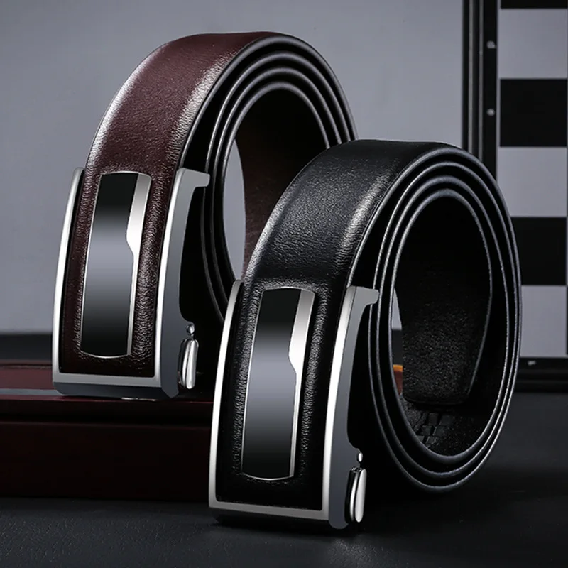 

New first layer belt men's leather casual automatic buckle trousers business belt
