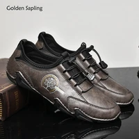 golden sapling classics loafers men fashion genuine leather mens casual shoes breathable leisure flats retro driving footwear