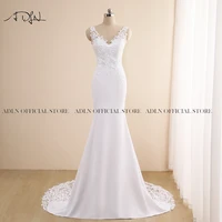 2021 new double v neck mermaid wedding dress bohemian court train lace bridal gown vestido de novia