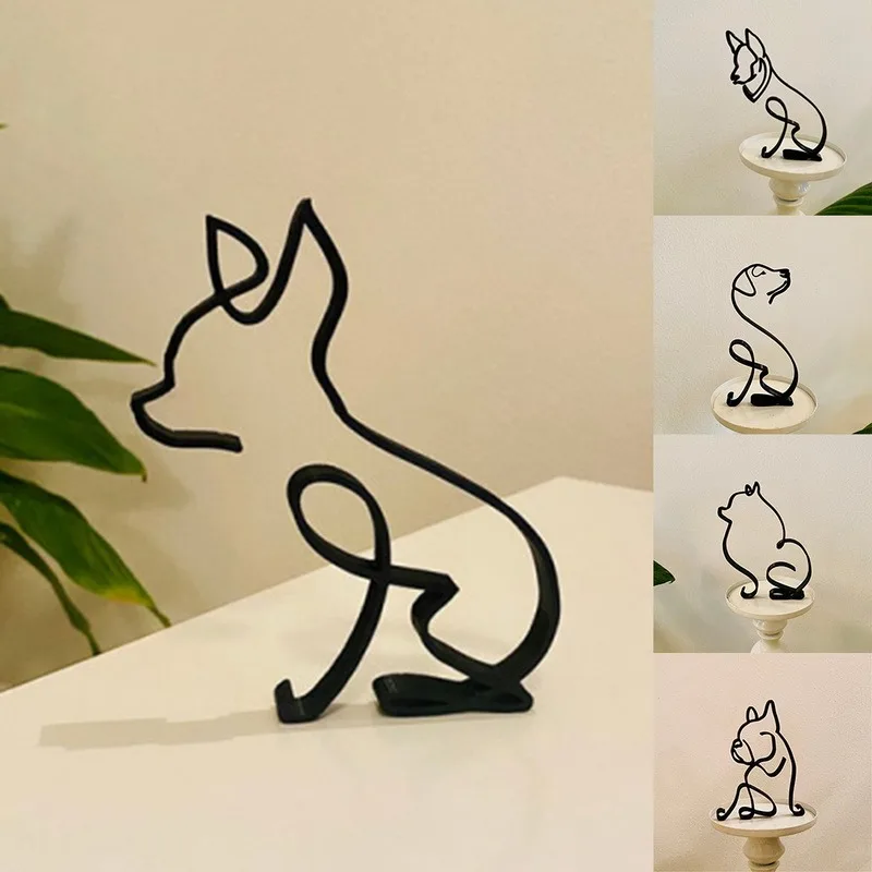 

Dog Minimalist Art Sculpture Dog Abstract Art Sculpture for Home Party Office Desktop Decoration Animal Figurines Ornaments
