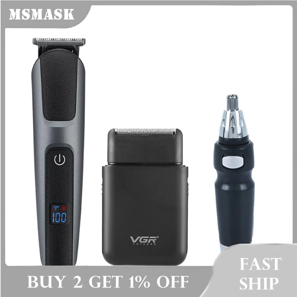 

Professional Barber Hair Clipper USB Rechargeable Electric Beard Trimmer Kit LED Display Hair Cutting Machine Hair Cutter