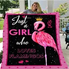 Фланелевое Одеяло с принтом фламинго, подарок на день рождения