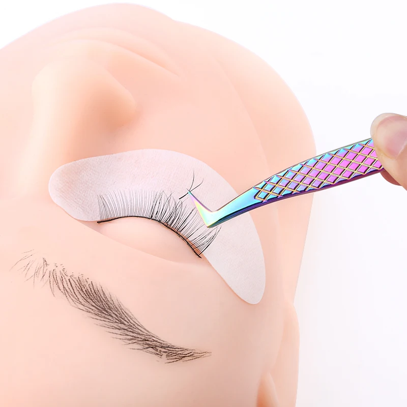 Наращивание ресниц Щипцы для бровей Пинцет 100% закрыт рукой противоскользящая
