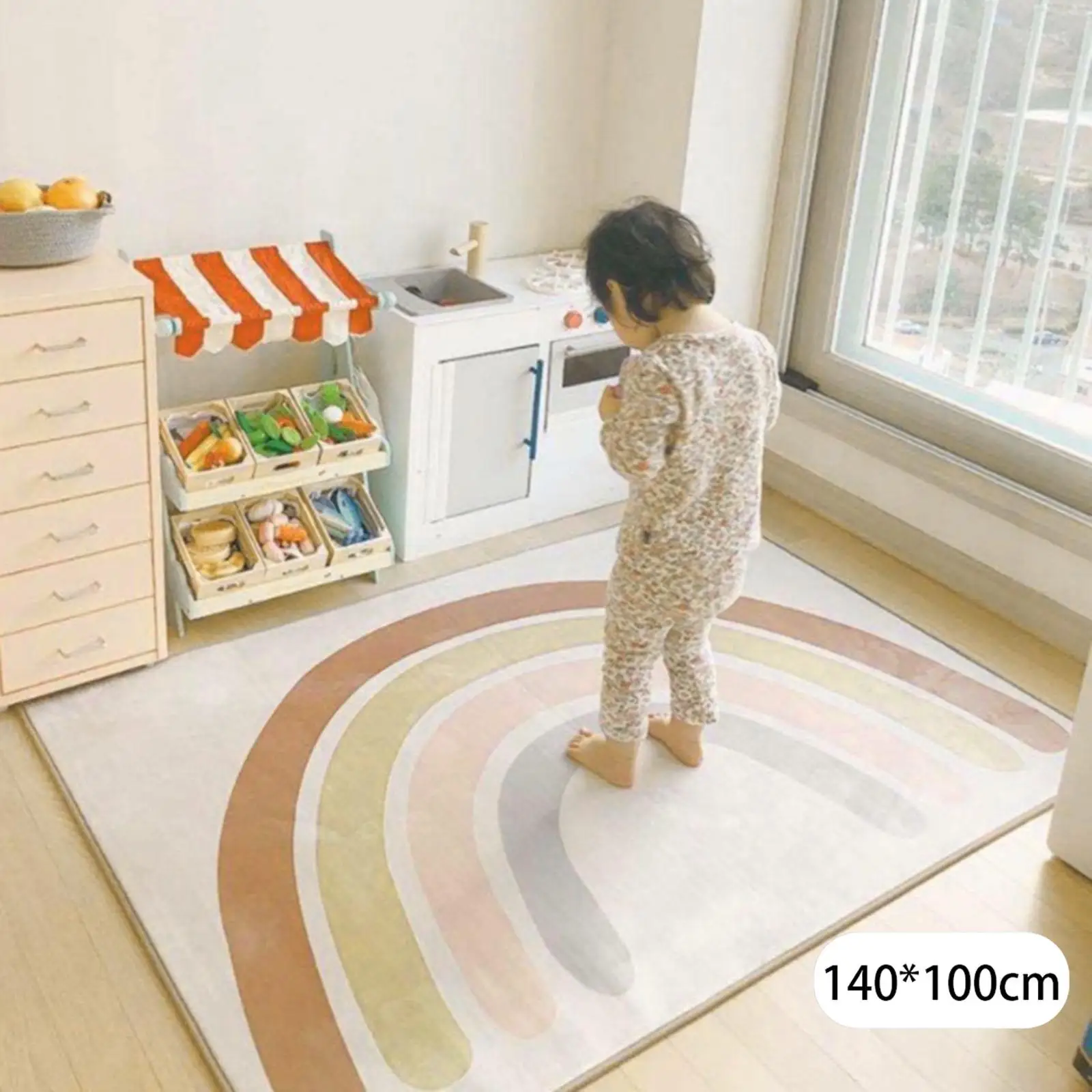 

Non-Slide Rainbow Kids Carpet, Floor Rug for Kids Room Kindergarten Nursery Infant