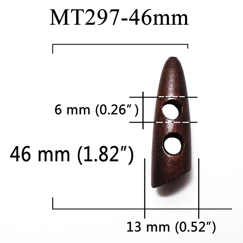 MT297-46mm ZIEENE 5 шт.-15 шт. Новое поступление натуральное дерево крашеные большие роговые деревянные пуговицы Швейное Ремесло «сделай сам» вырезка для пальто кнопка ручной работы - Цвет: MT297-46mm